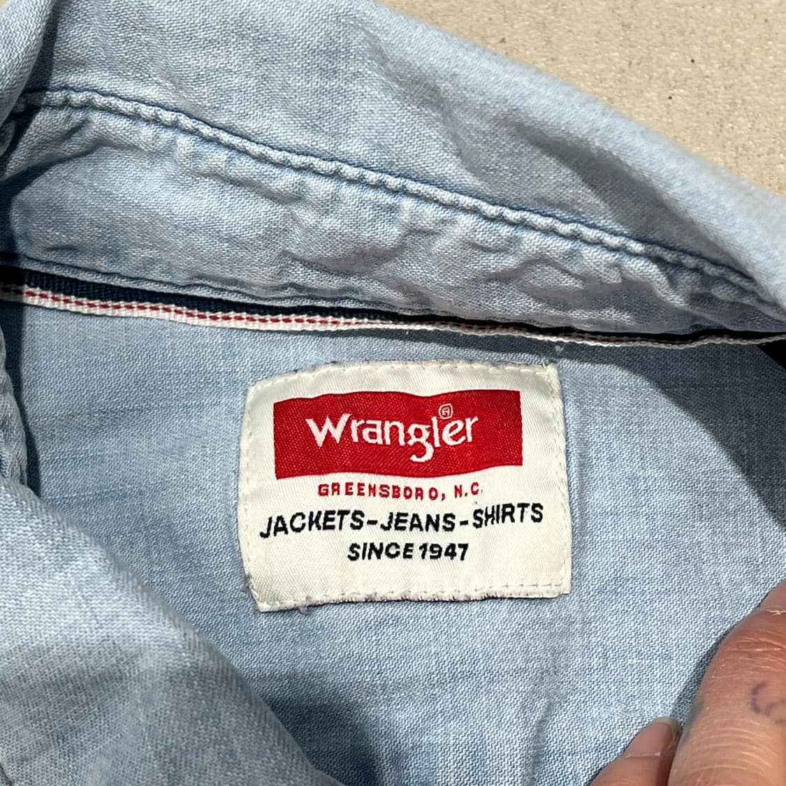 랭글러 투포켓 데님셔츠 s08859 상품이미지5