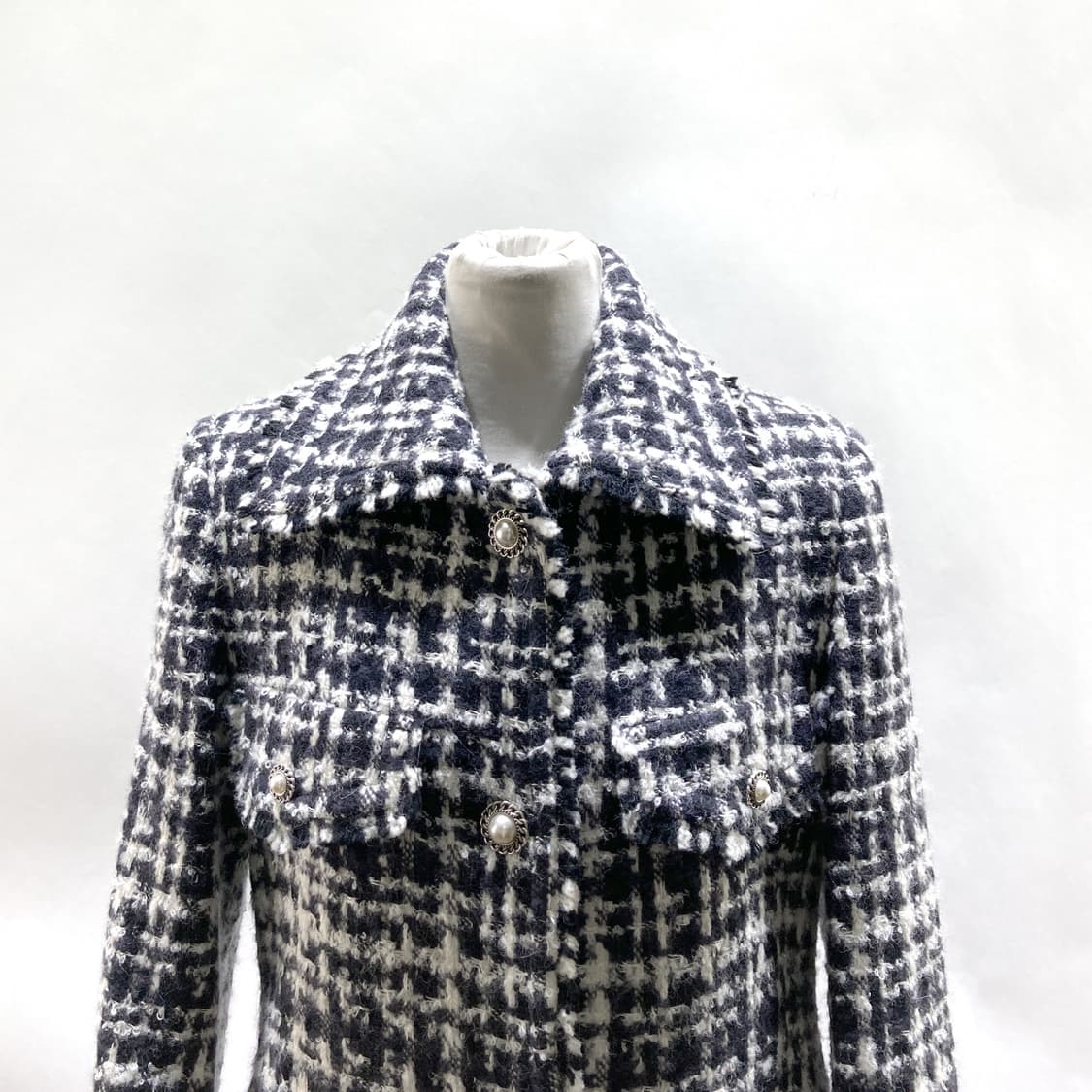 잇미샤 여성트위드코트 블랙화이트 85 상품이미지2