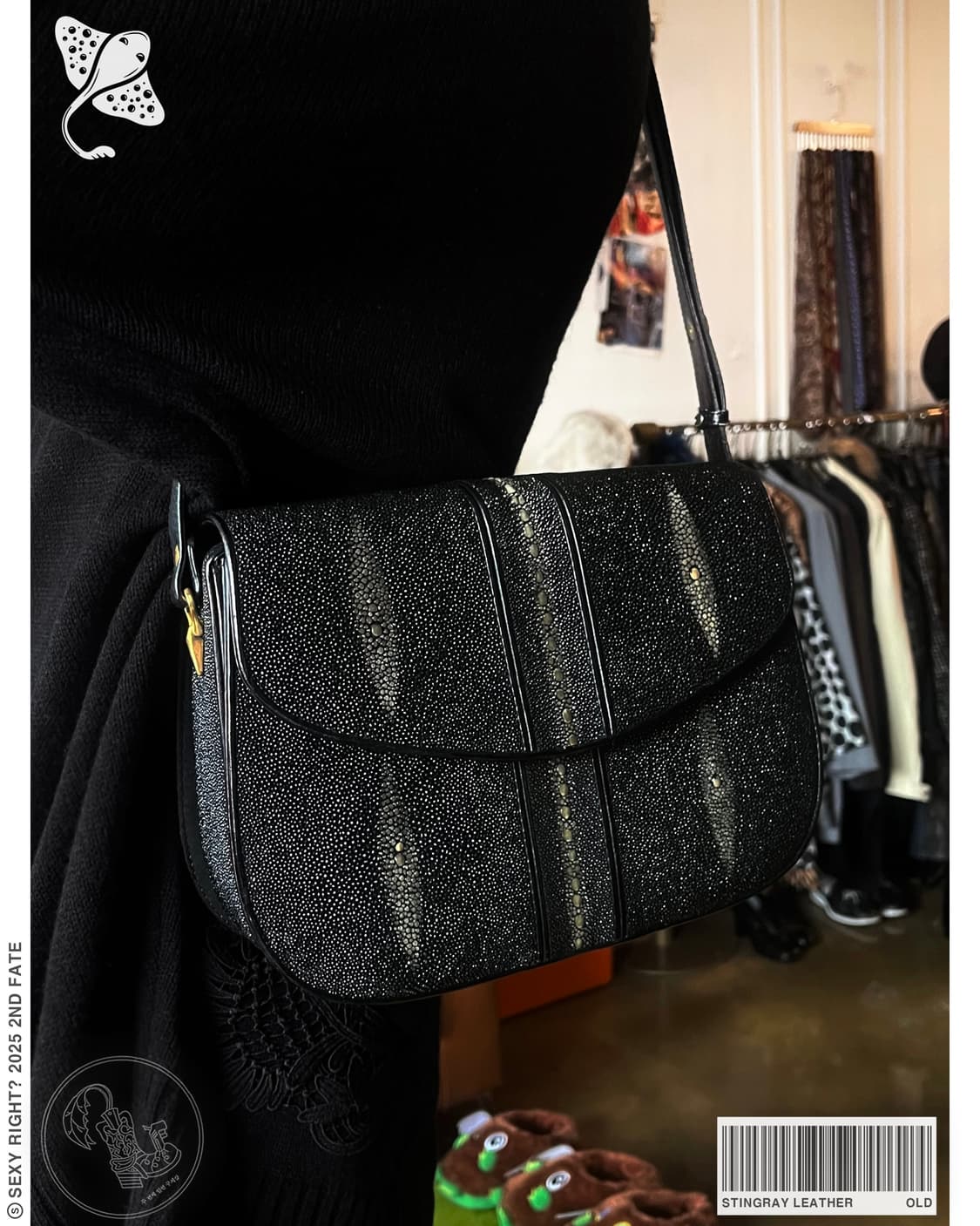 Real Stringray Leather Western 2-Way Bag 상품이미지1