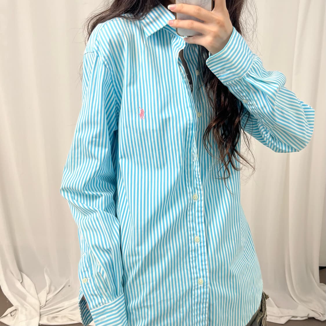 Polo sky blue stripe shirt 상품이미지3