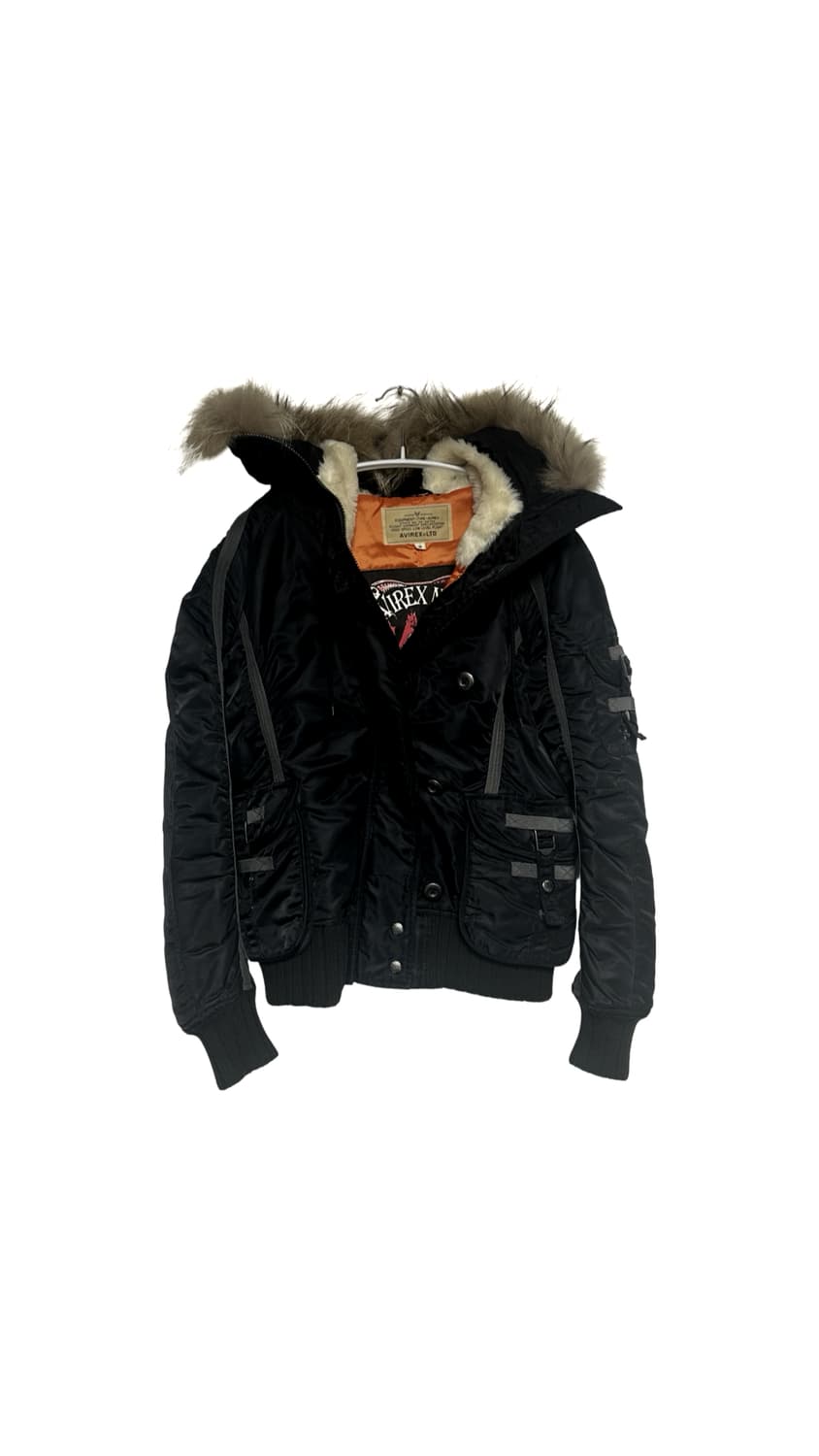 아비렉스 블랙 퍼 후드자켓 상품이미지1