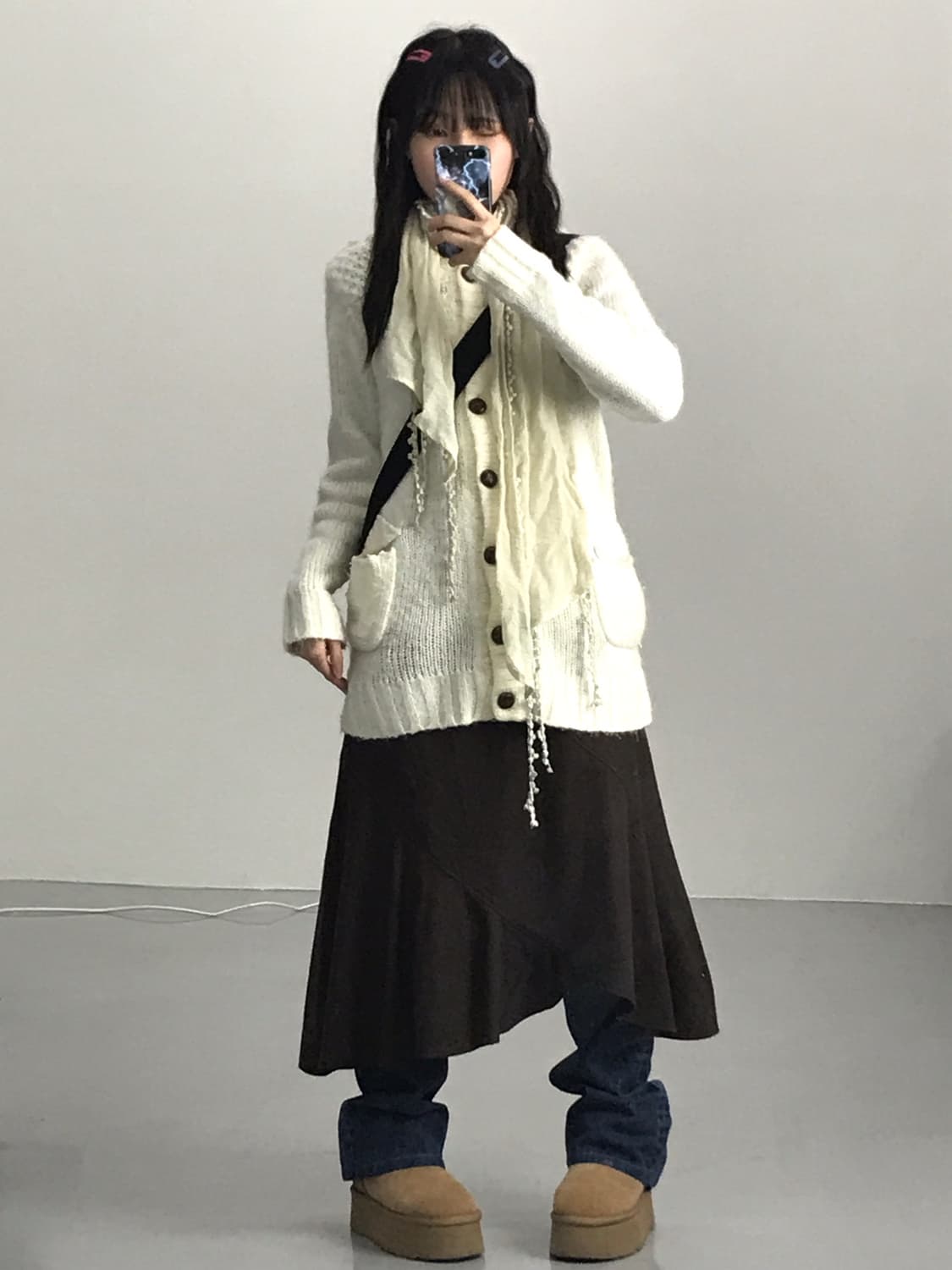 Jpn Ivory Acrylic Cardigans Hoodie 상품이미지1