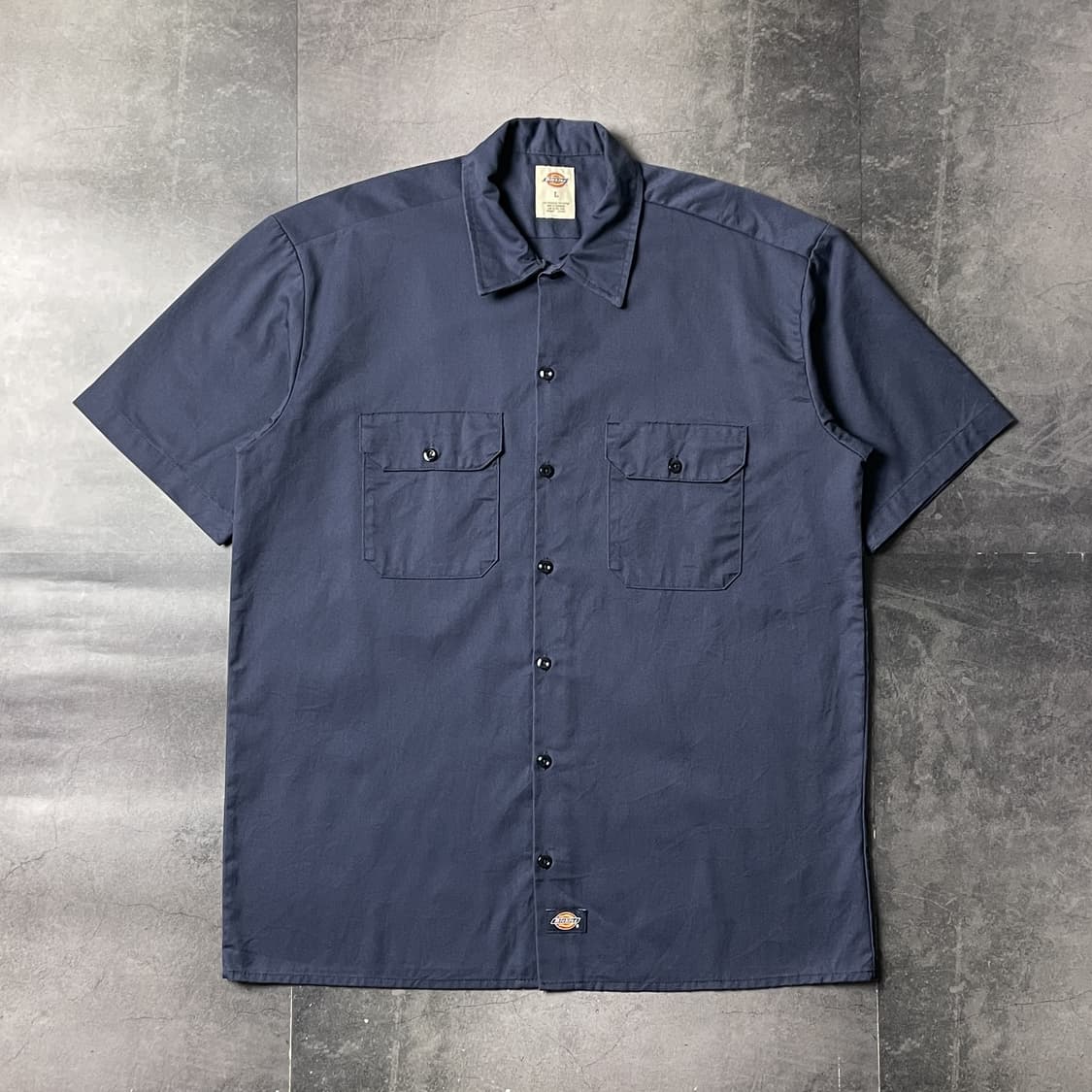 DICKIES 디키즈 빈티지 네이비 플랩포켓 반팔 워크 셔츠 A01030 상품이미지1