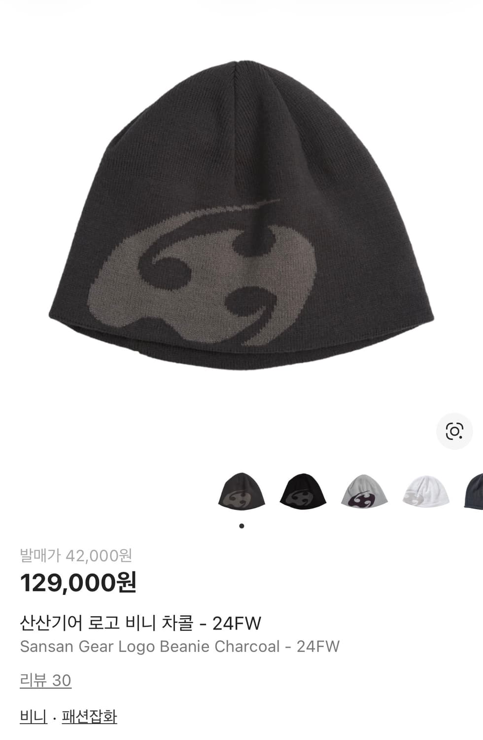 산산기어 로고 비니 블랙+차콜 (묶음 판매) 상품이미지1