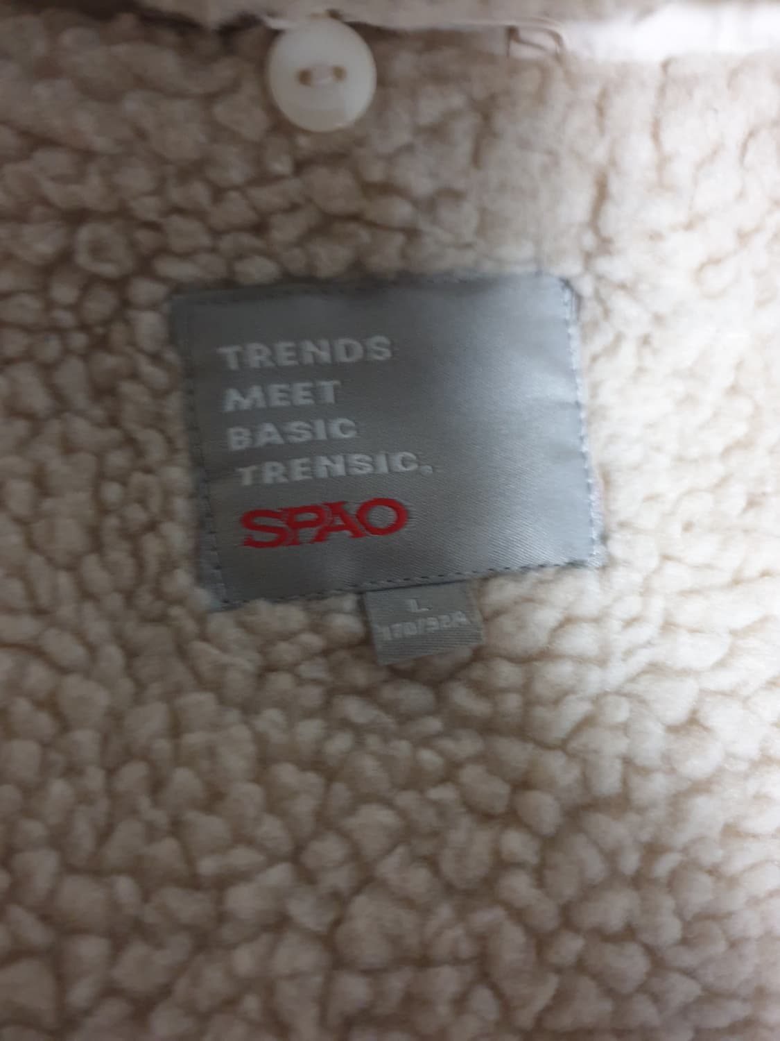 스파오 카라 양털 자켓 아이보리 (L) 상품이미지4