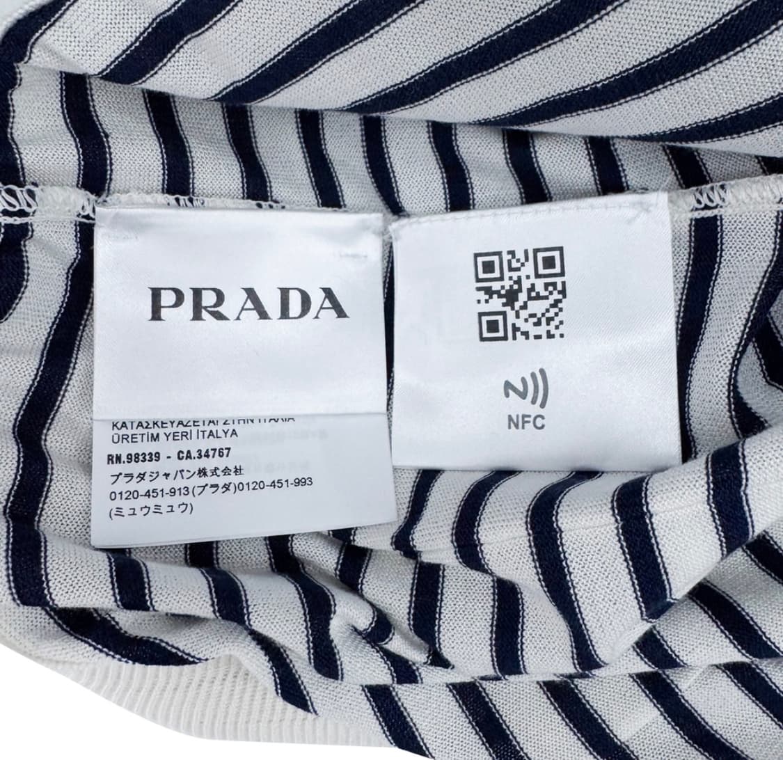 [52] 프라다 남성 실크 삼각로고 스트라이프 버뮤다 쇼츠 반바지 블루 상품이미지8