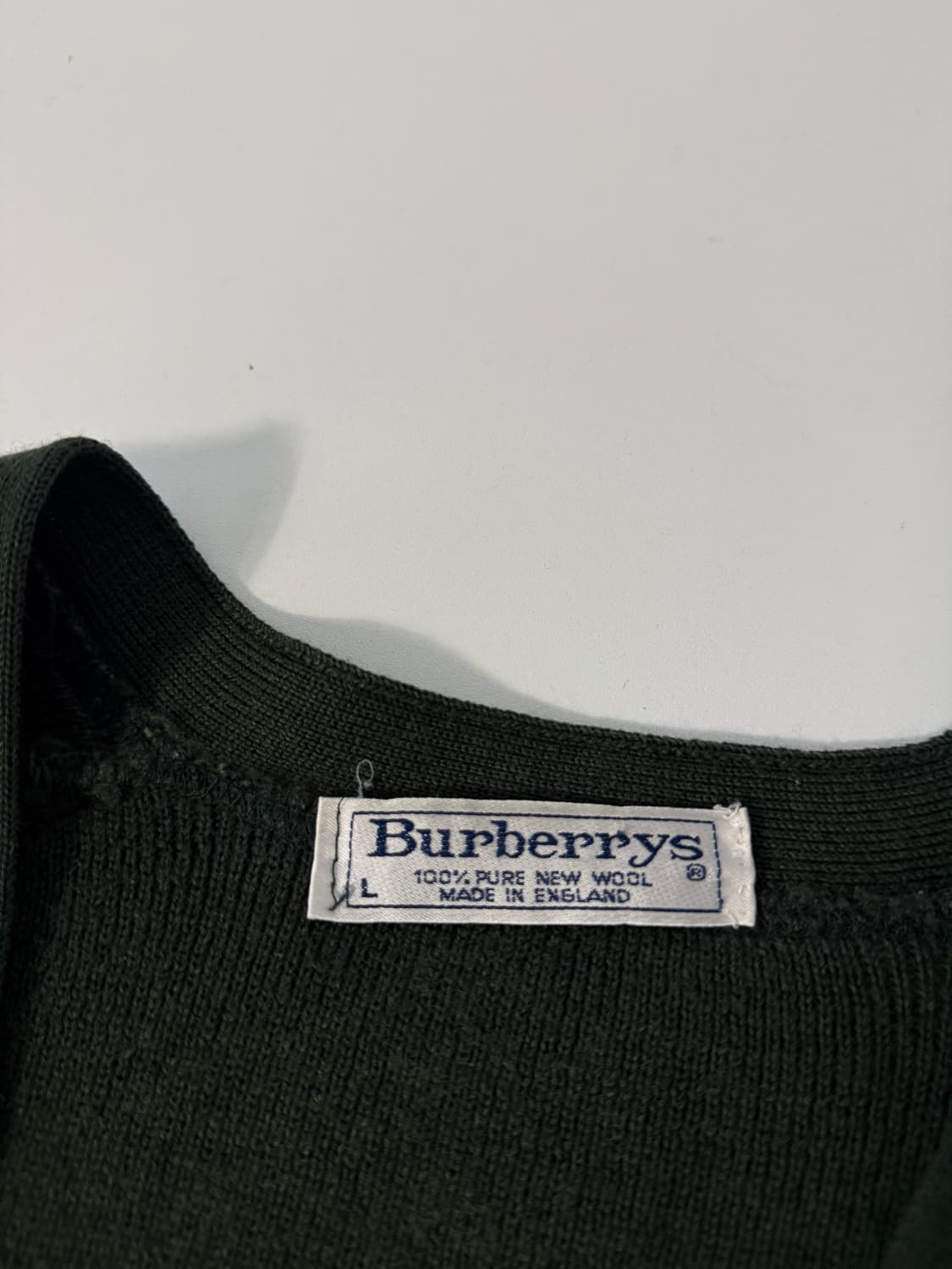 버버리 90‘s 오버핏 카키 코만도 니트 울 가디건 상품이미지5