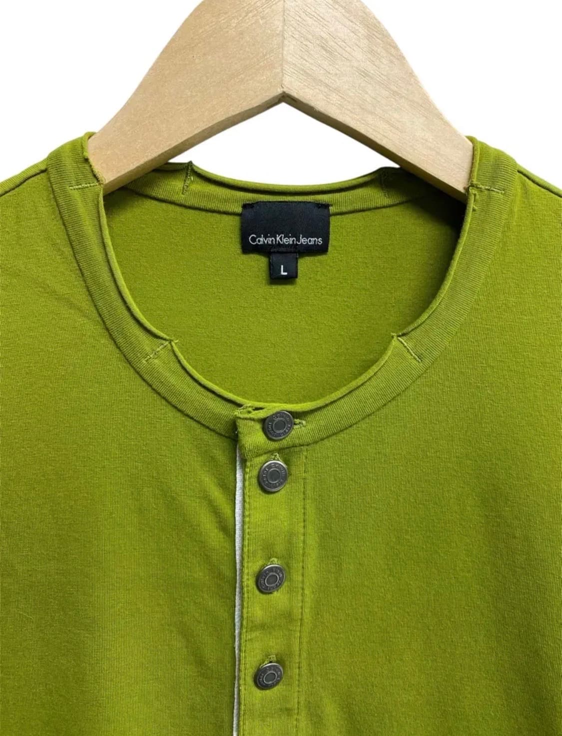 CK캘빈클라인 그린 헨리넥 슬리브 반팔 티셔츠 M-L 상품이미지3