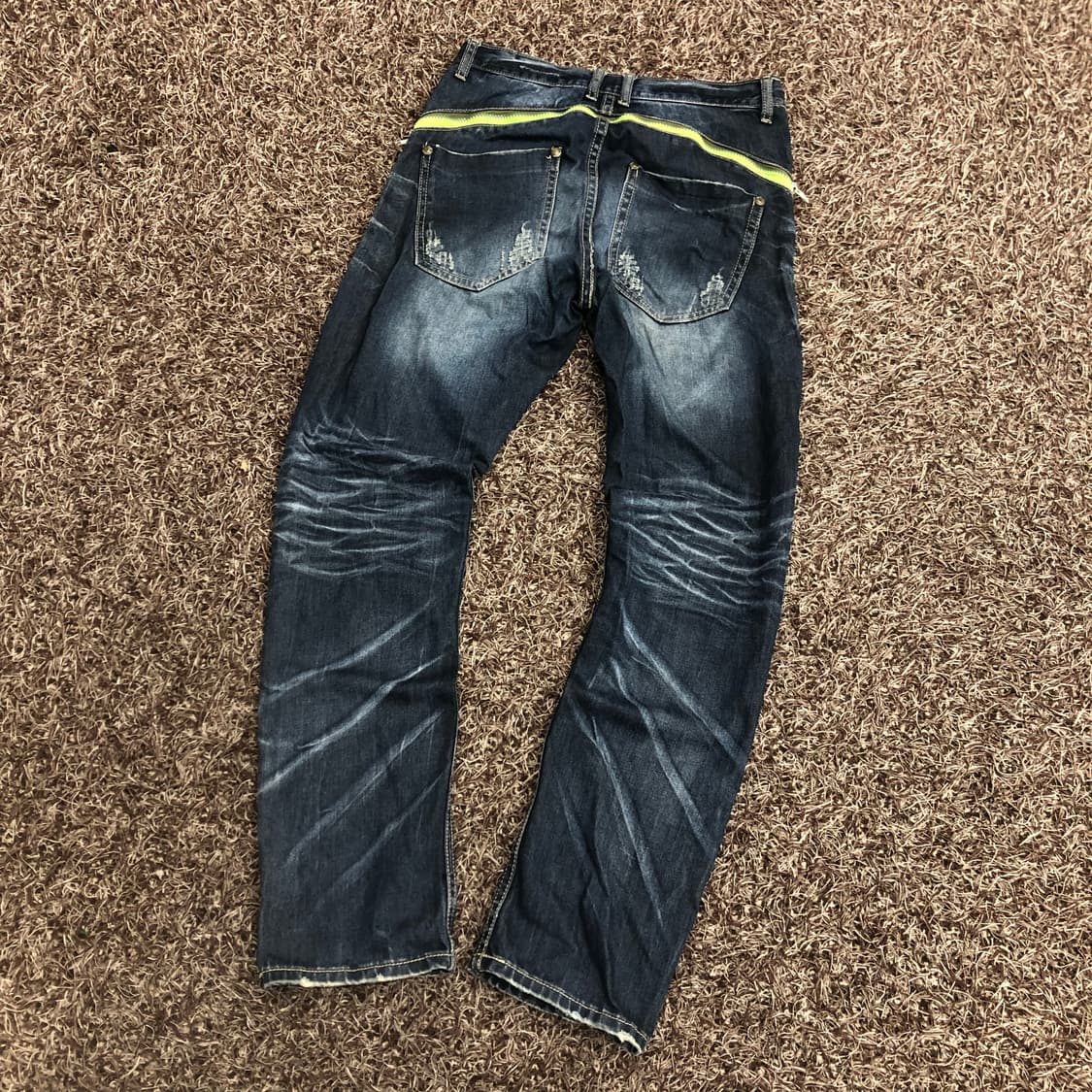 Jpn 빈티지 Y2k 워싱 백지퍼 데님 팬츠 상품이미지3