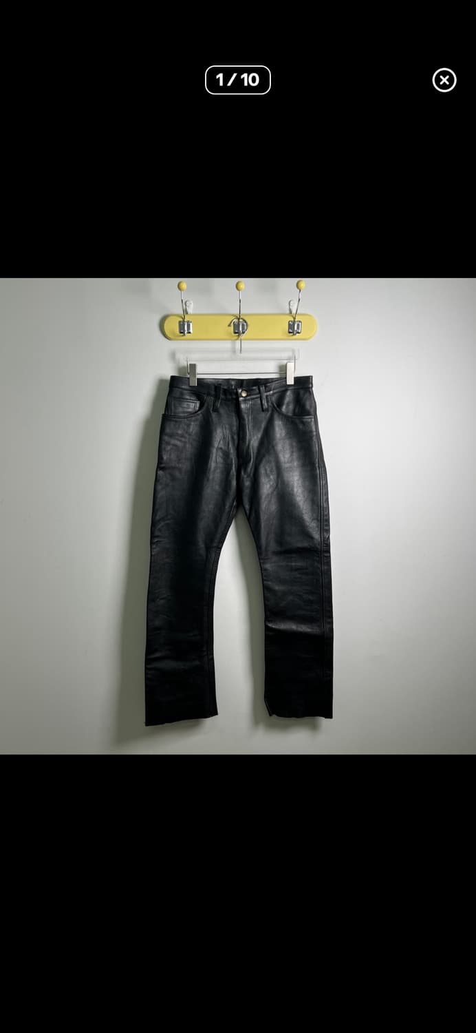 90s 빈티지 소가죽 바지 상품이미지2