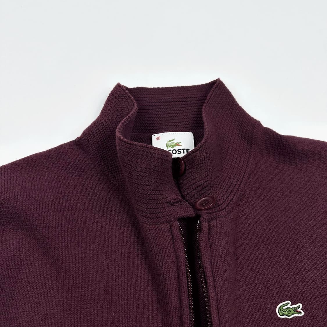 라코스테 크록 재팬 버건디 니트 집업 (S 여성추천) 상품이미지4