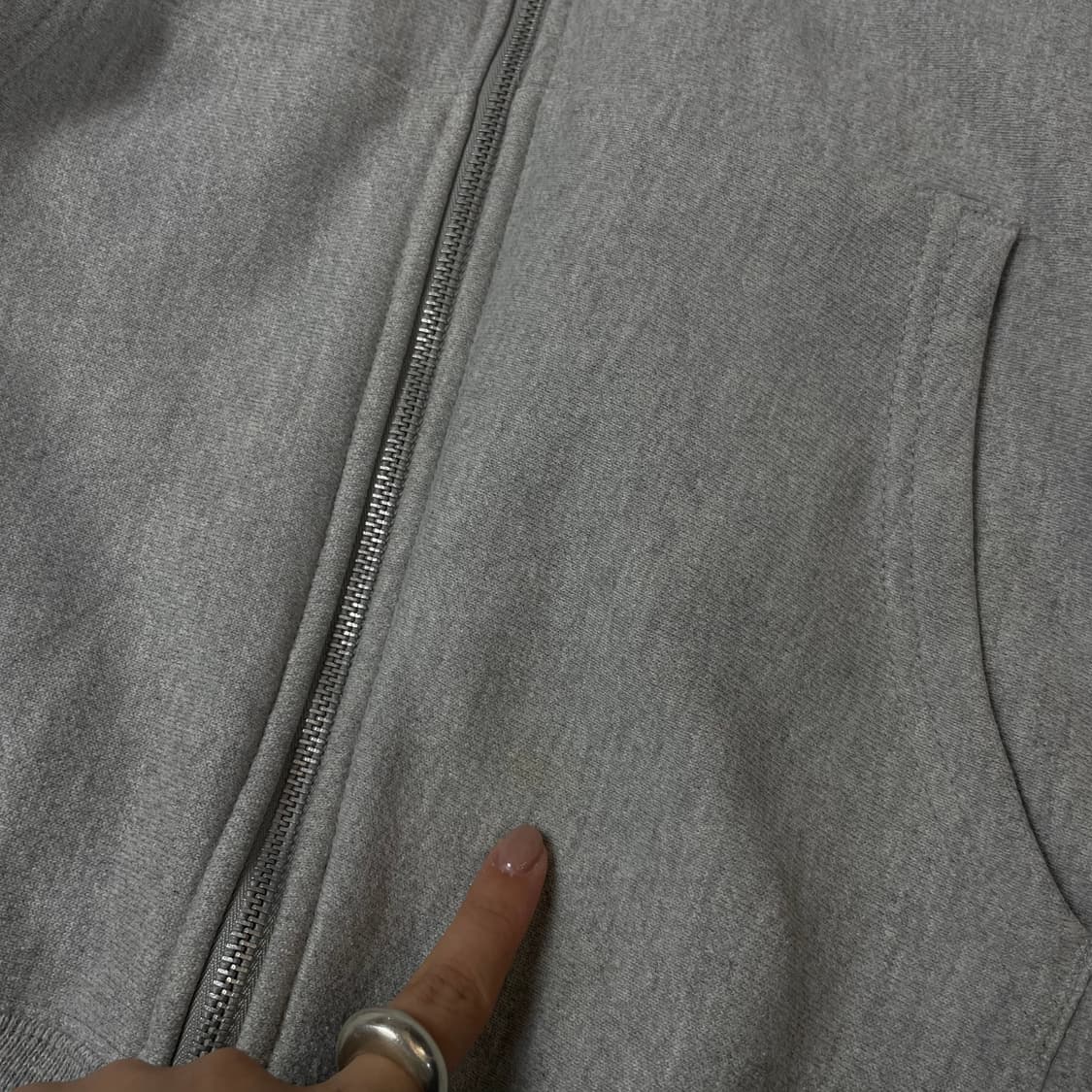 챔피온 리버스위브 그레이 C로고 후드 집업 S 상품이미지7