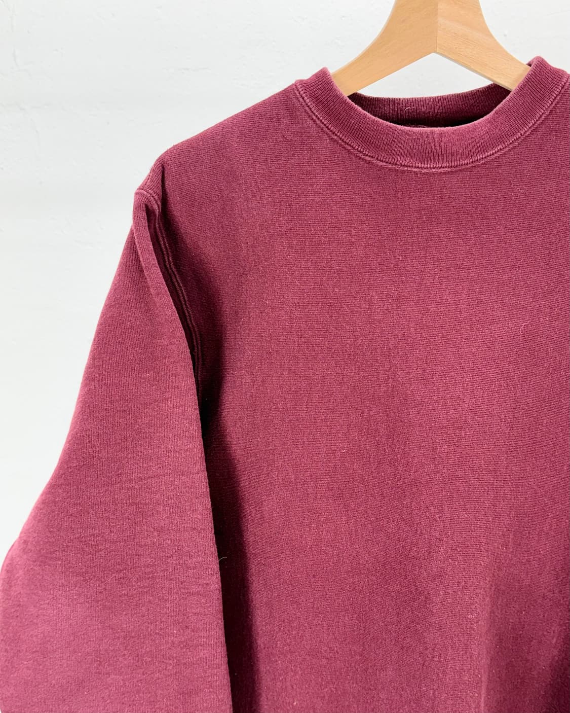 캠버 버건디 워시드 헤비 크루넥 스웨트 셔츠 상품이미지2