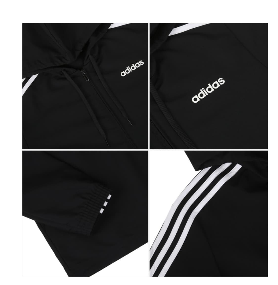 L)아디다스 삼선 WB 블랙 러닝 후드 바람막이 상품이미지5