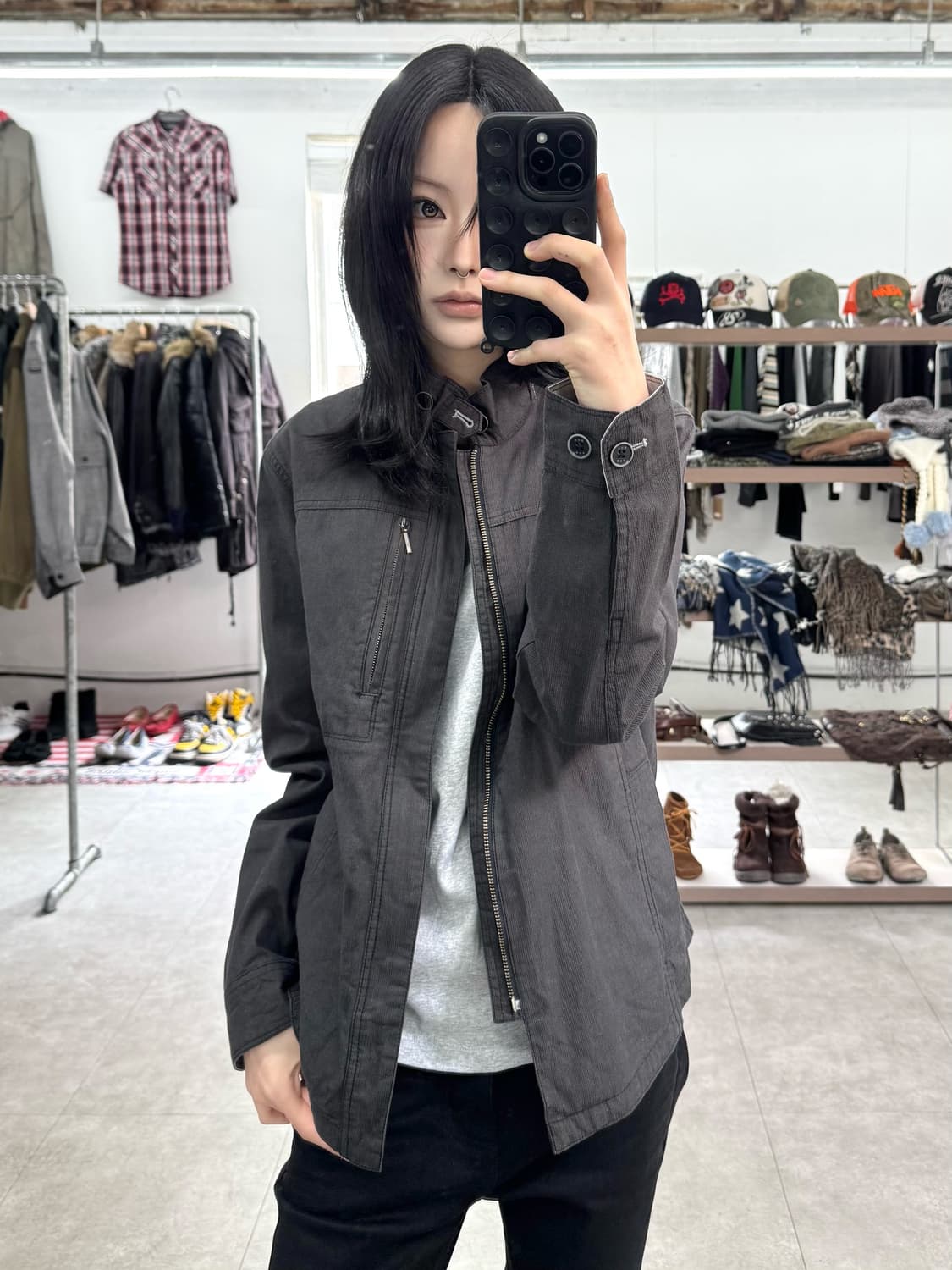 Abx 하이넥 버튼 집업 자켓 상품이미지2