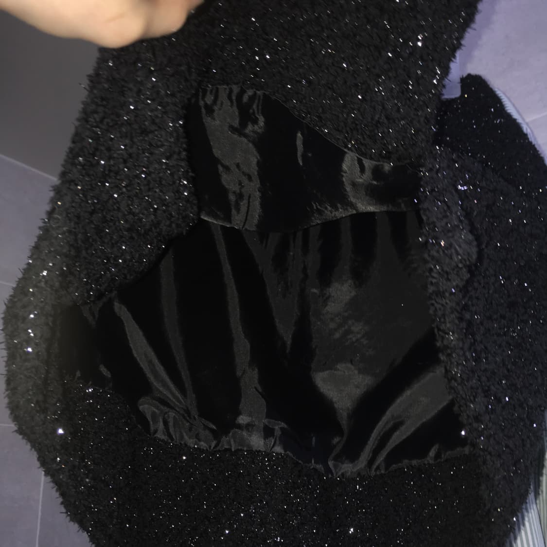 클라따 트위드 스커트 블랙 상품이미지5