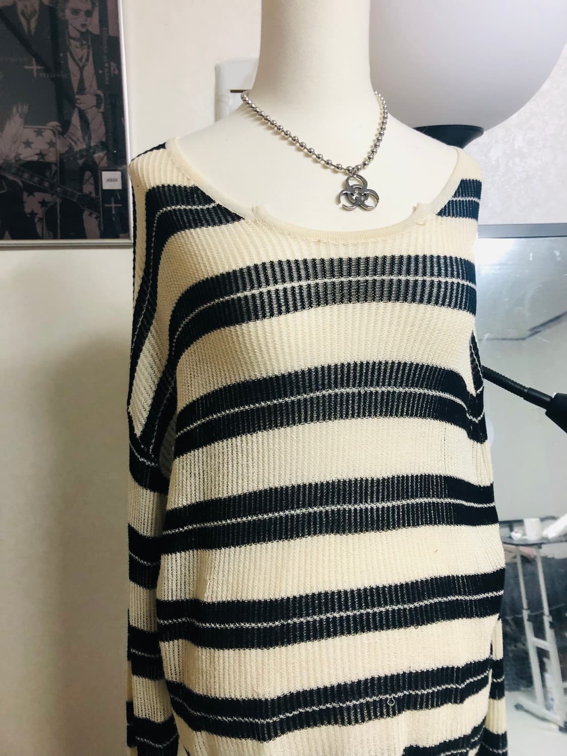 펑크 그런지 스트라이프 니트 상품이미지2