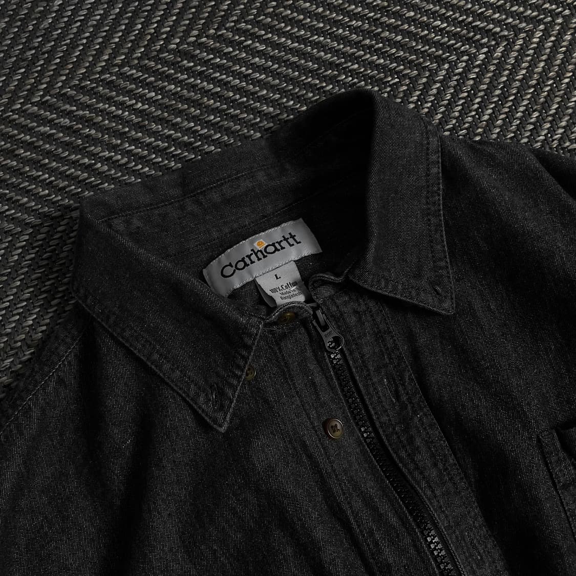 칼하트 크롭 리메이크 흑청 셔츠 자켓o 3550 상품이미지4