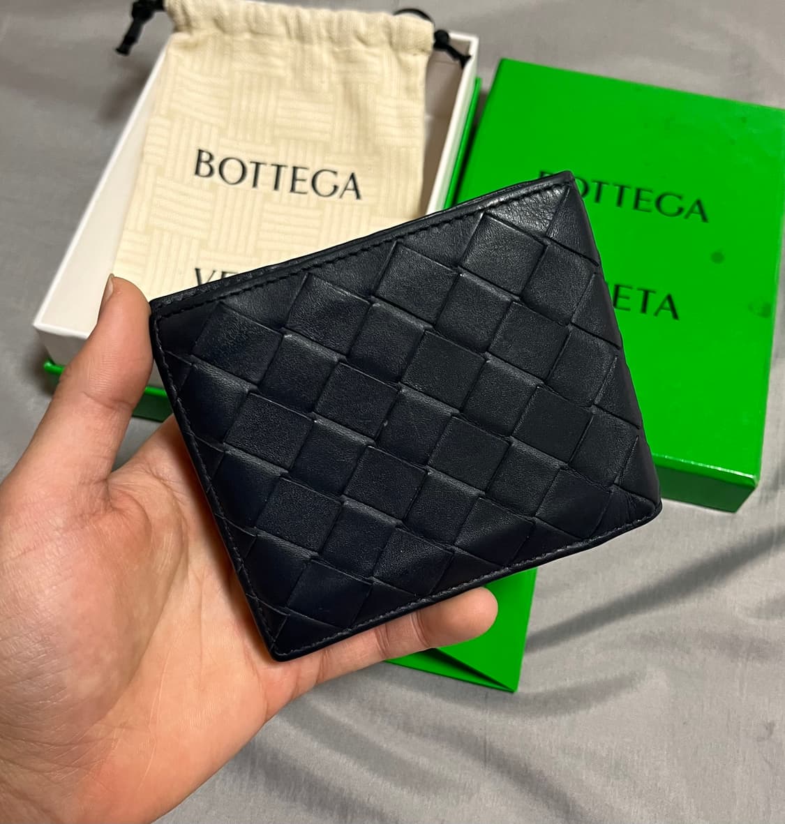 [풀박스]보테가베네타 인트레치아토 반지갑 블랙 상품이미지2