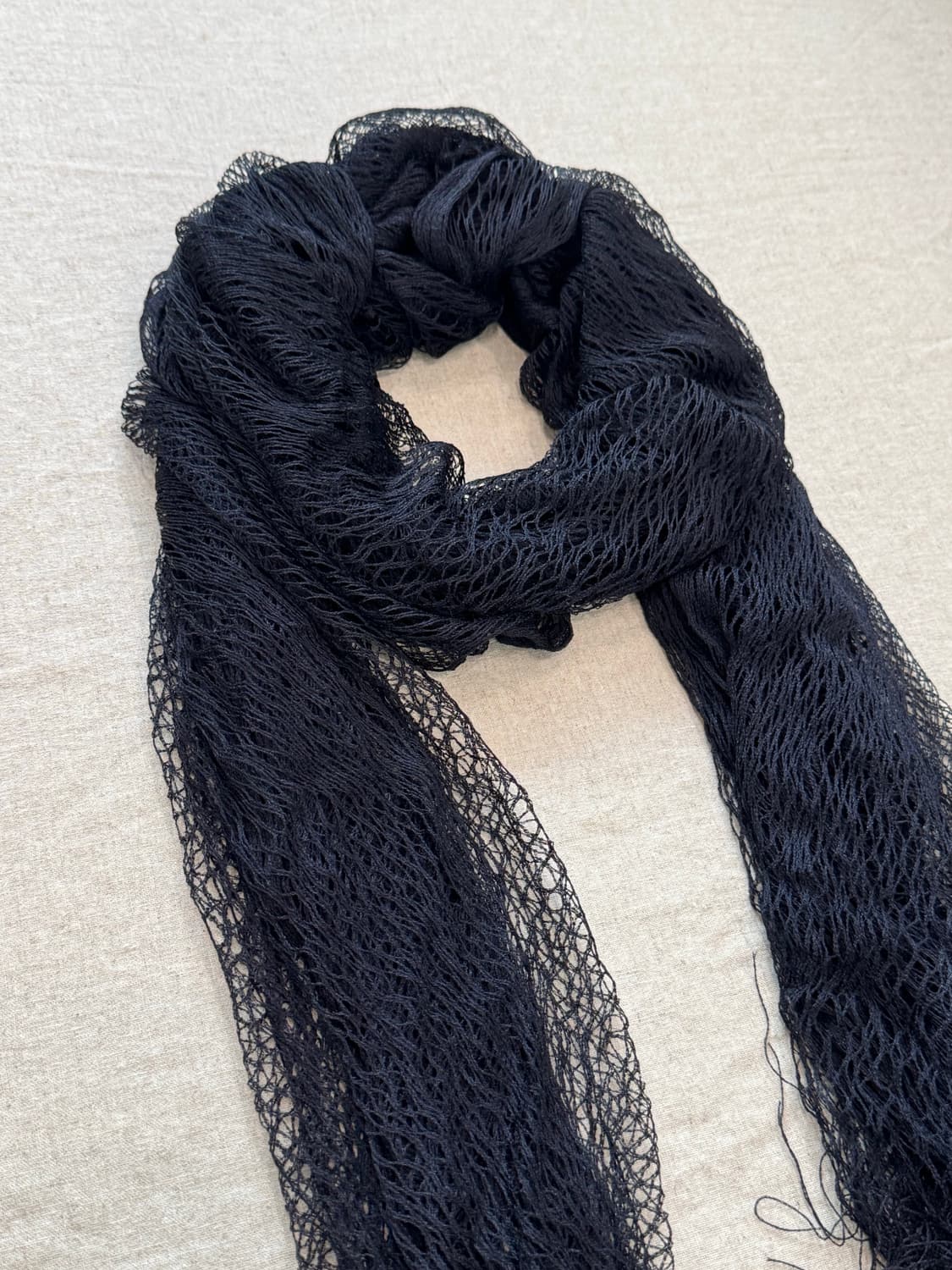 요지야마모토 00s 실크 그런지 머플러 상품이미지5