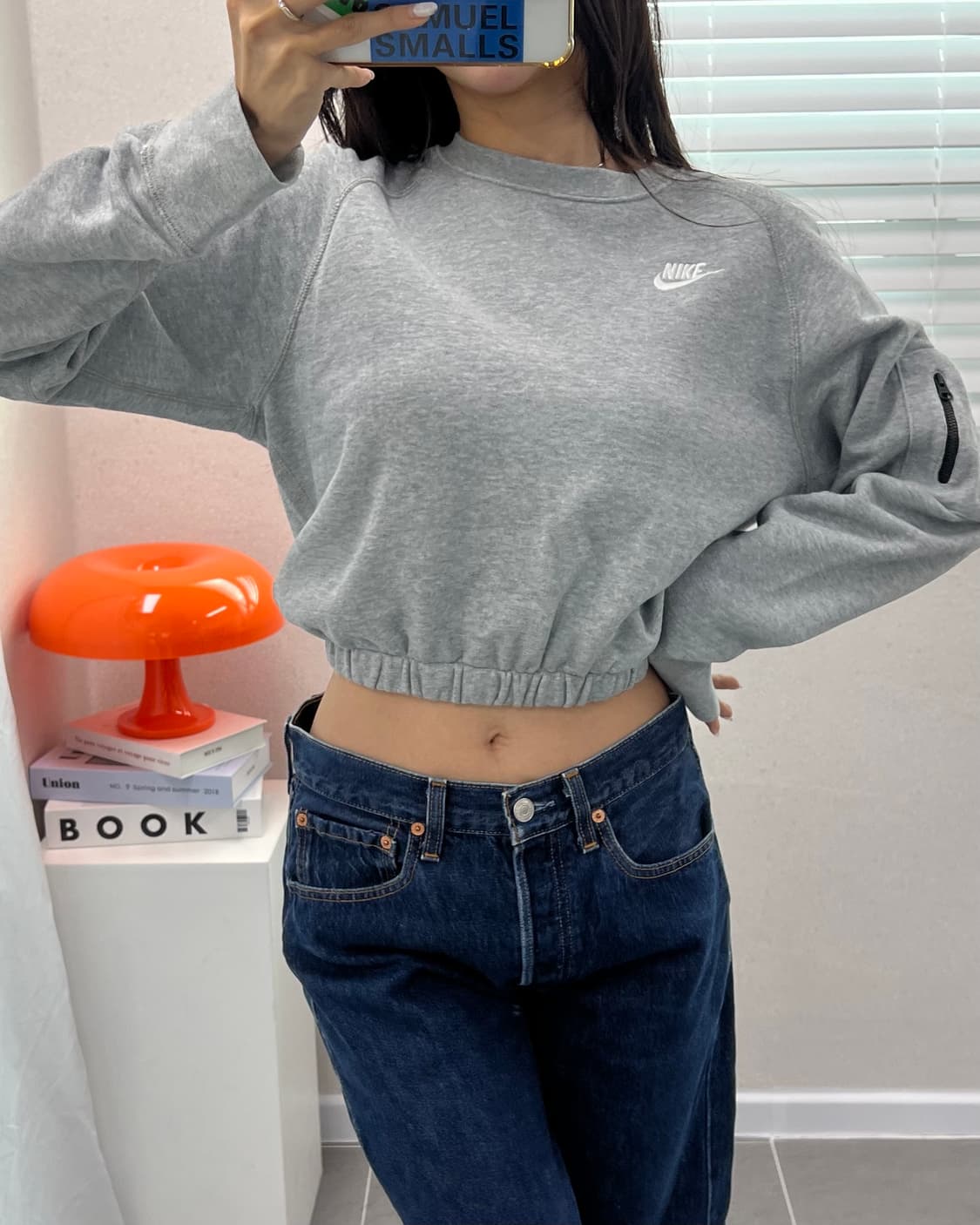 (WOMEN)나이키 크롭 맨투맨-M1443 상품이미지1