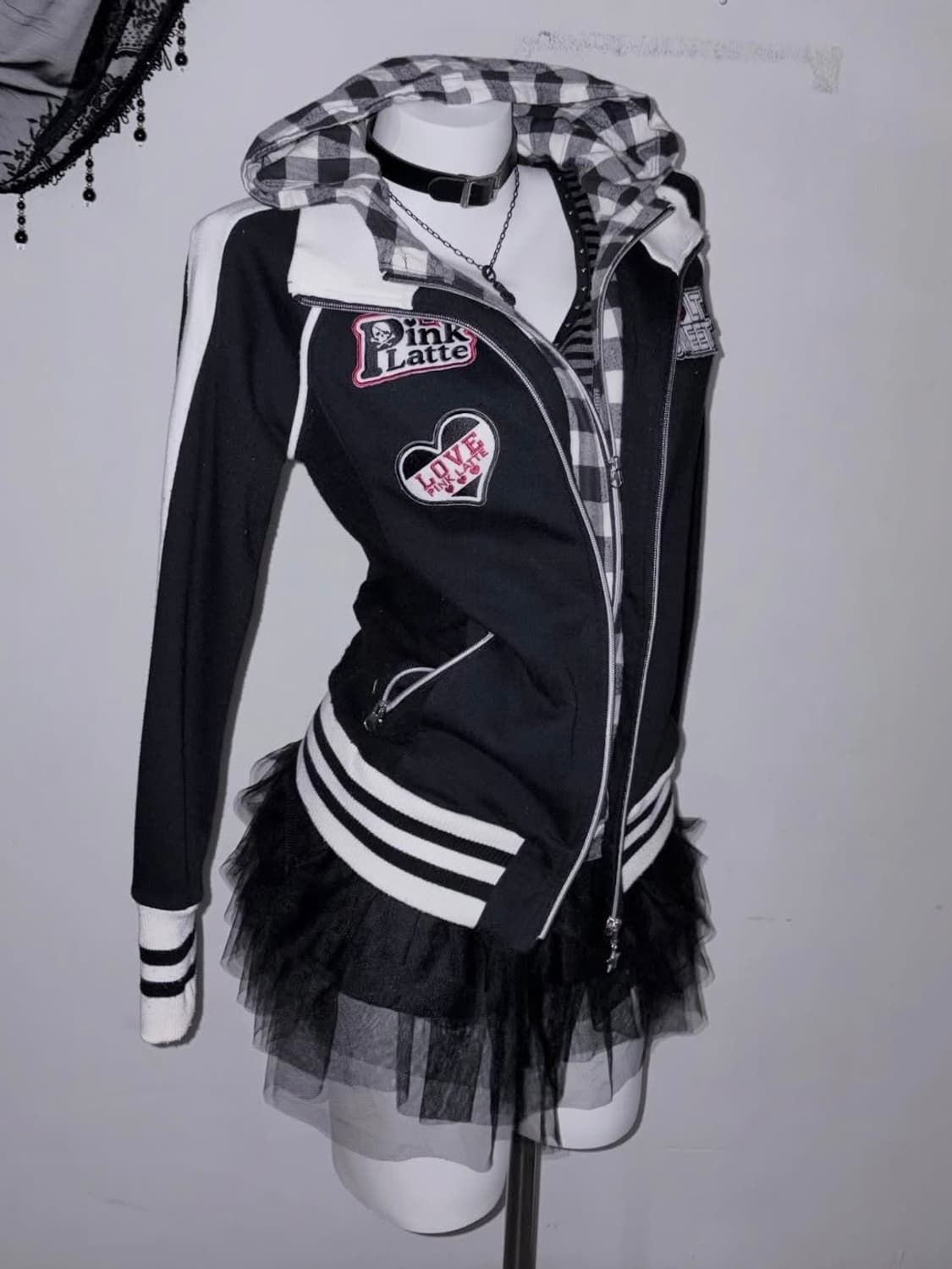 펑크 rock 후드집업 나시 세트 상품이미지1