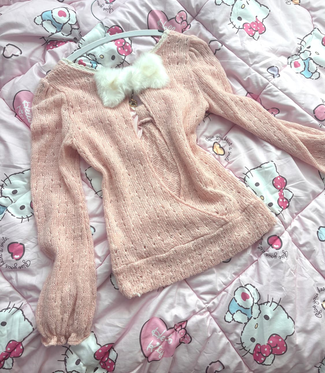 리즈리사 초희귀 고전 매물 백리스 리본 참 니트 스웨터 상품이미지2