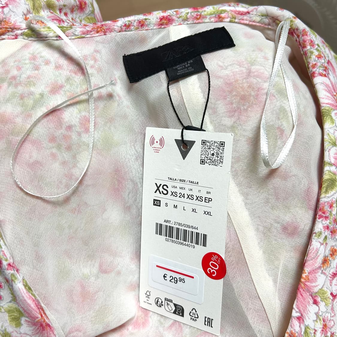 새상품) 자라 zara 플라워 프린팅 미니 드레스 원피스 xs 상품이미지4