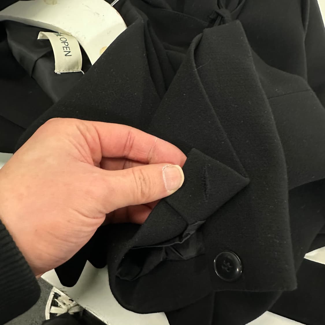 우먼FREE 더오픈프로덕트 블랙 롱 더블코트 상품이미지8