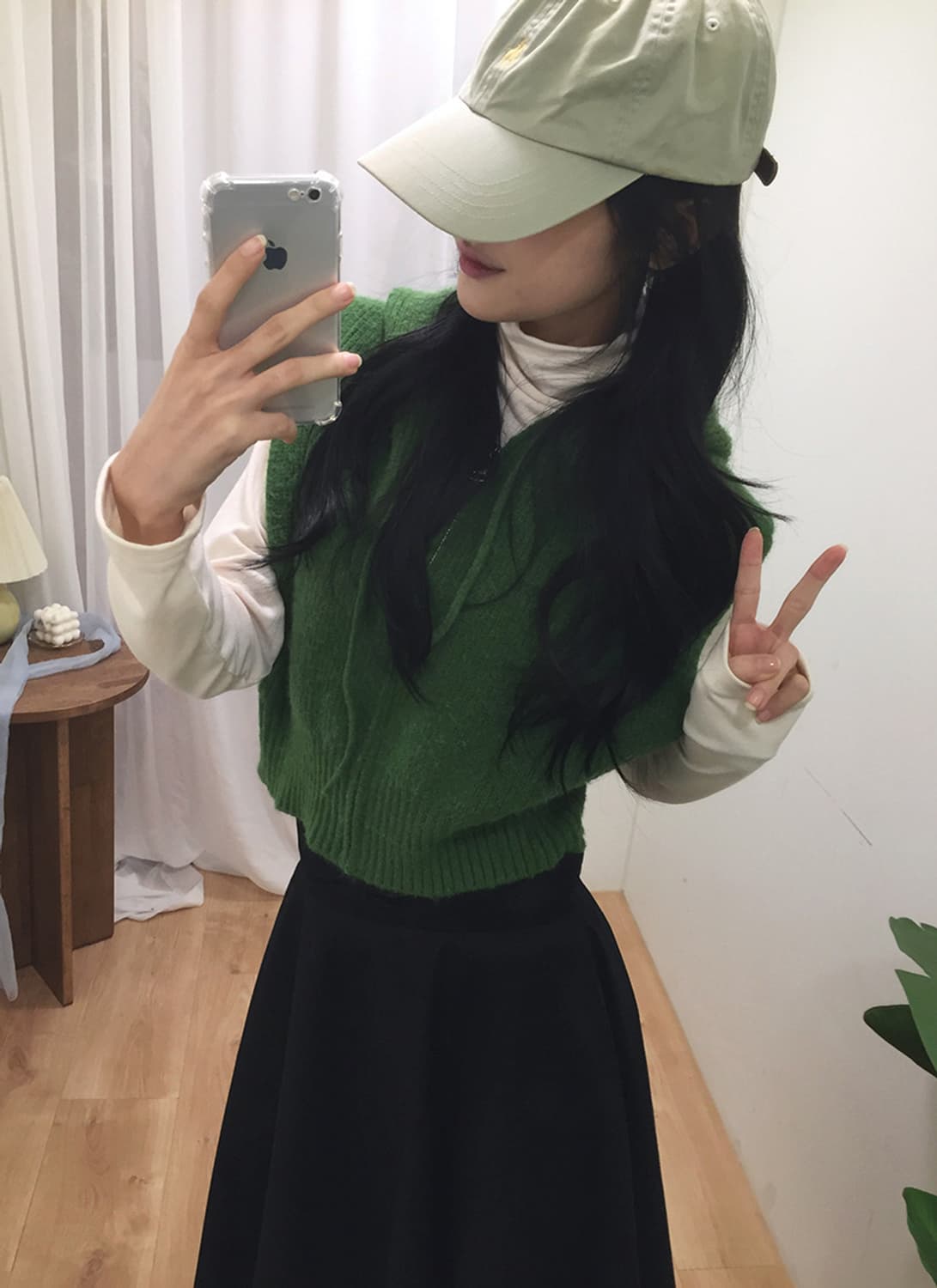 여성 빈티지 니트 조끼 후드집업 95 상품이미지2