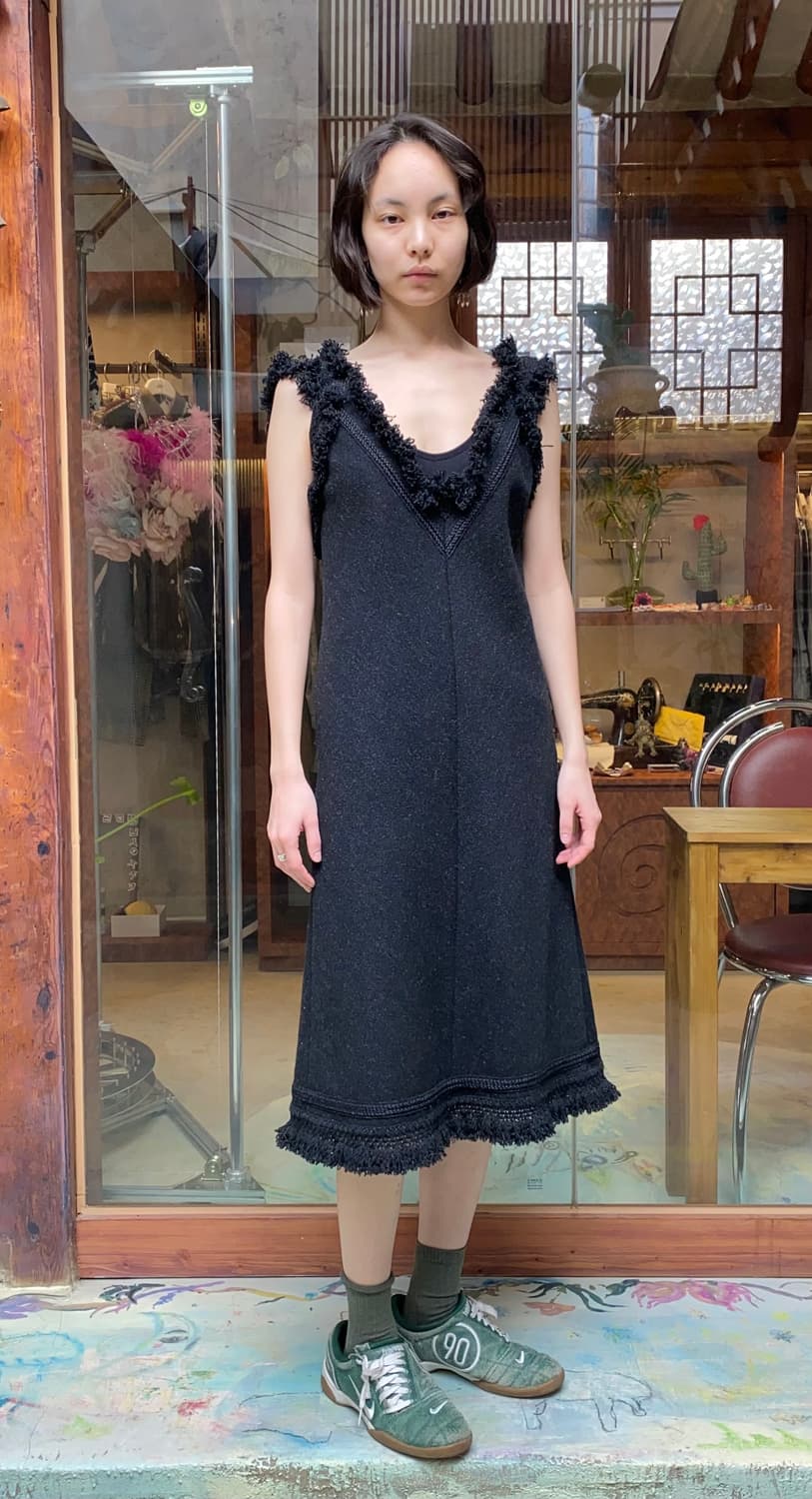 BEAUTIFUL PEOPLE 로우엣지 V넥 슬리브리스 롱 원피스  상품이미지6