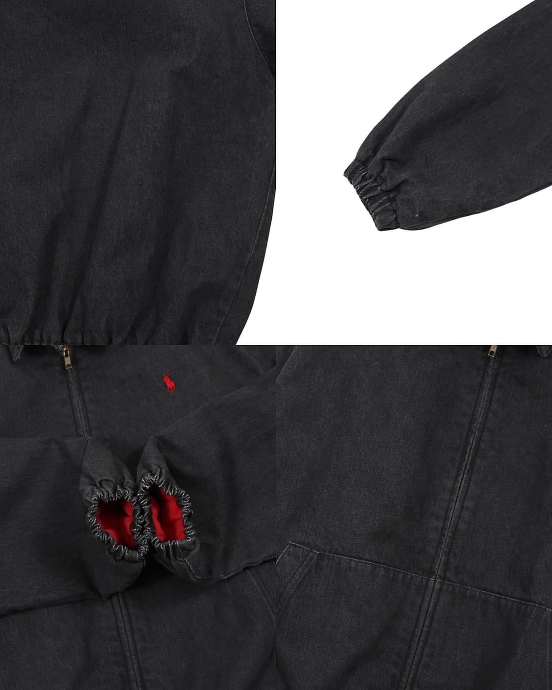 1990s 폴로랄프로렌 데님 해링턴 자켓 블랙 스윙탑 빈티지 상품이미지7