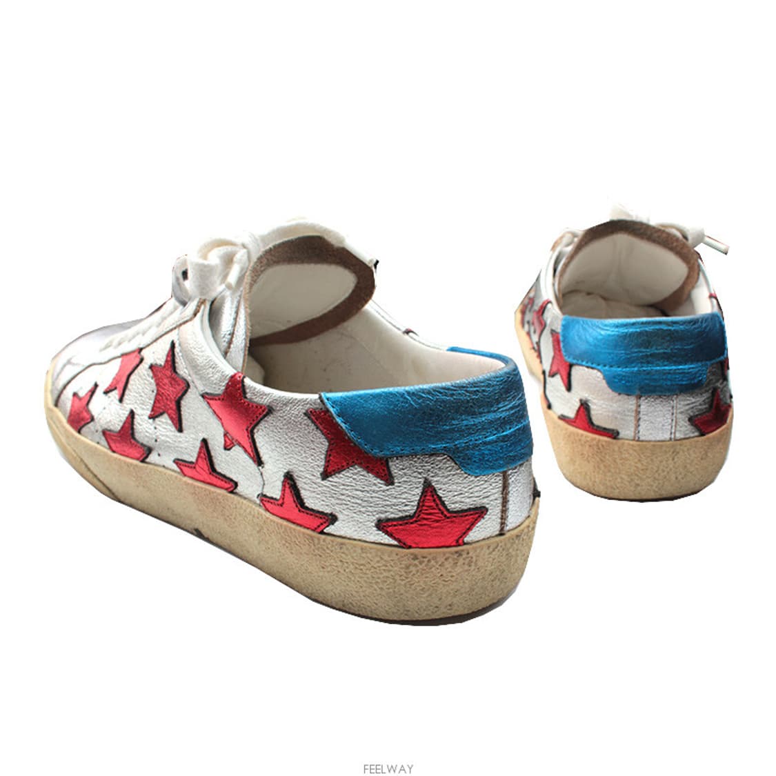 생로랑파리 실버&레드 메탈릭 스타 스니커즈 37 상품이미지4