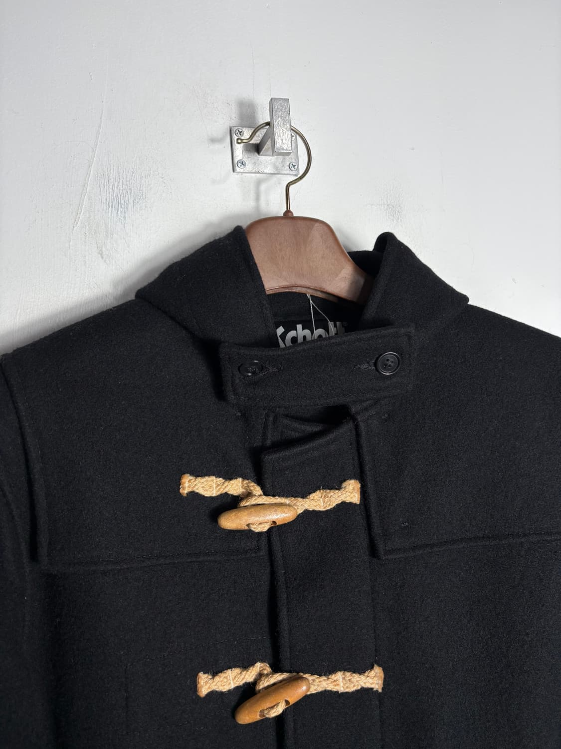 Schott 쇼트 블랙 더플 코트 상품이미지4