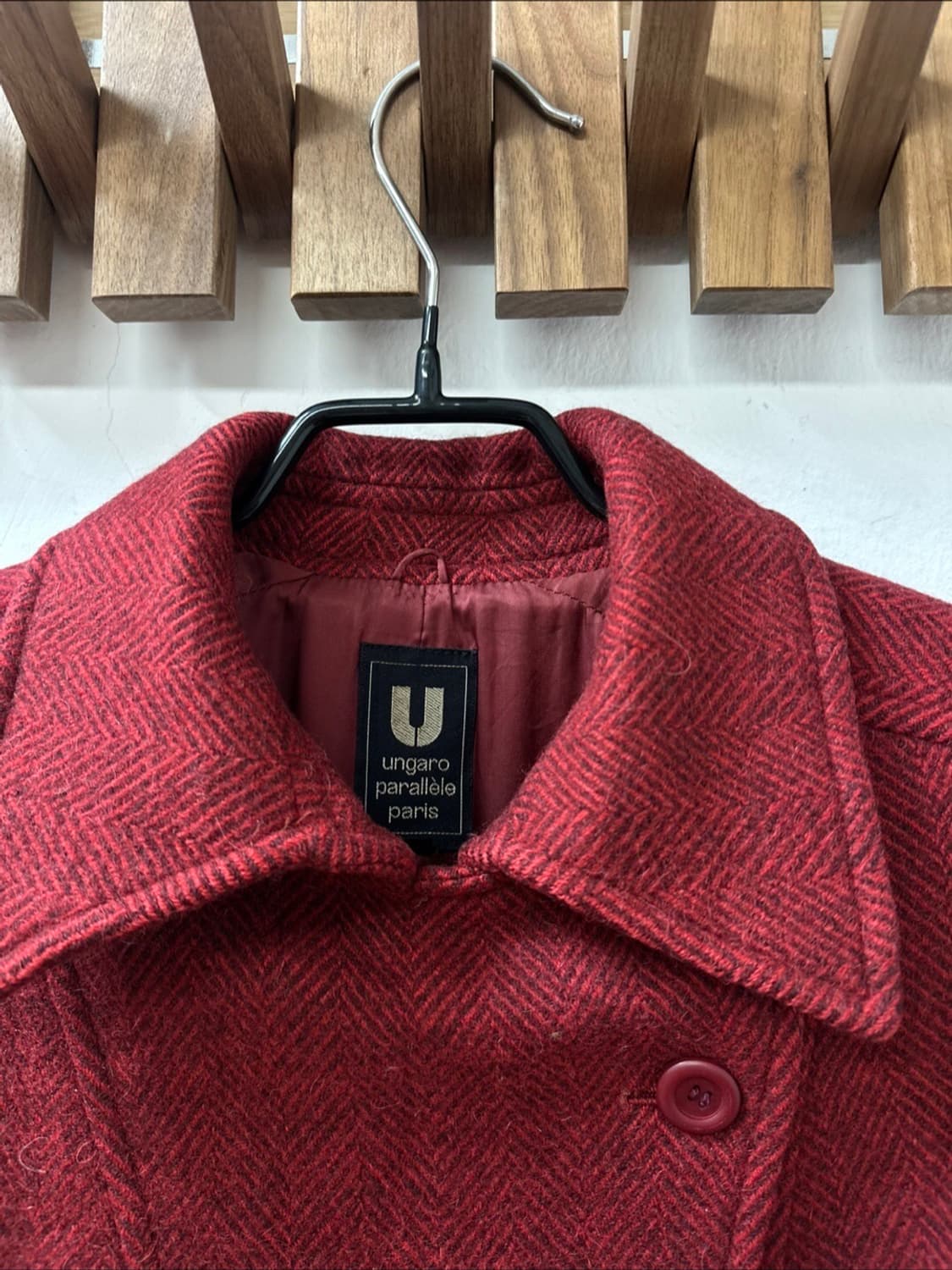 Ungaro Parallèle Paris 웅가로 버튼 벨티드 울 롱 코트 상품이미지3