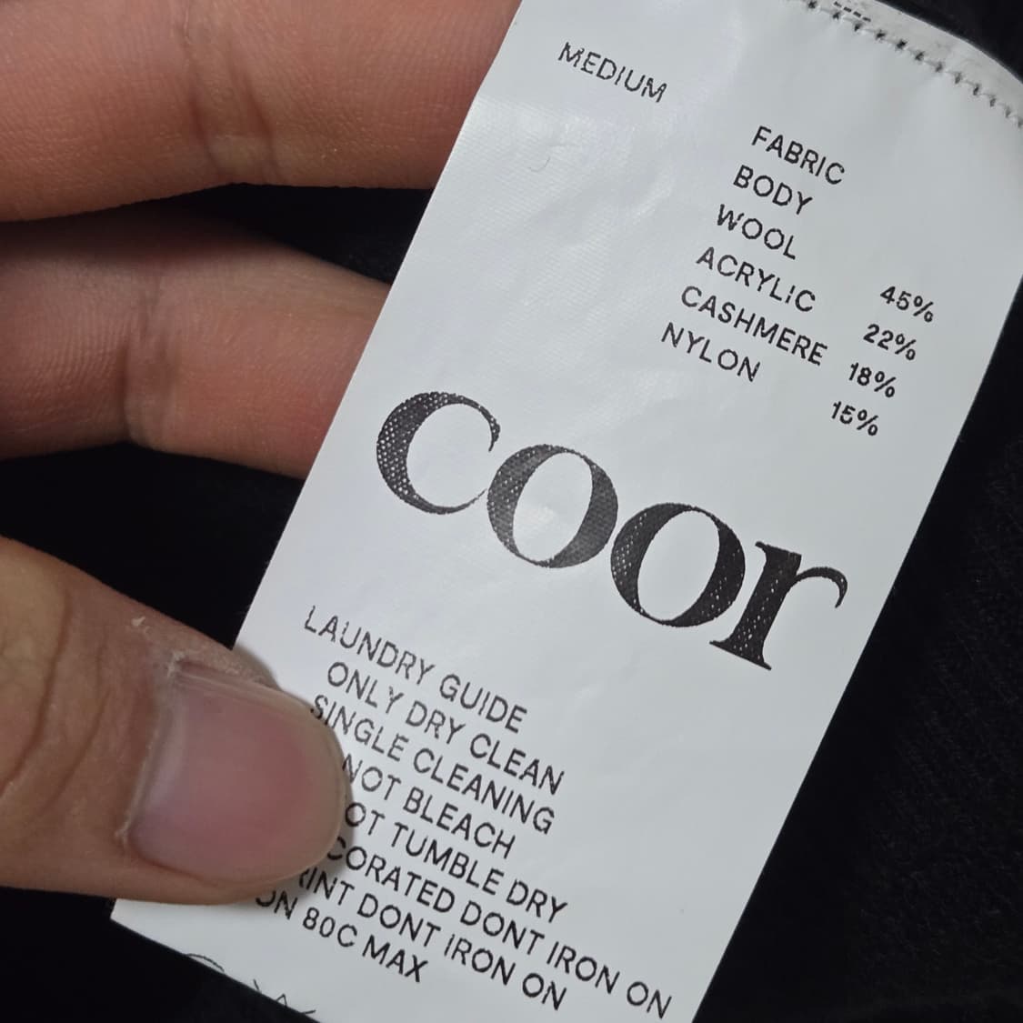 쿠어 캐시미어 혼방 블랙 니트 / 남성 니트 / 여성 니트  상품이미지5