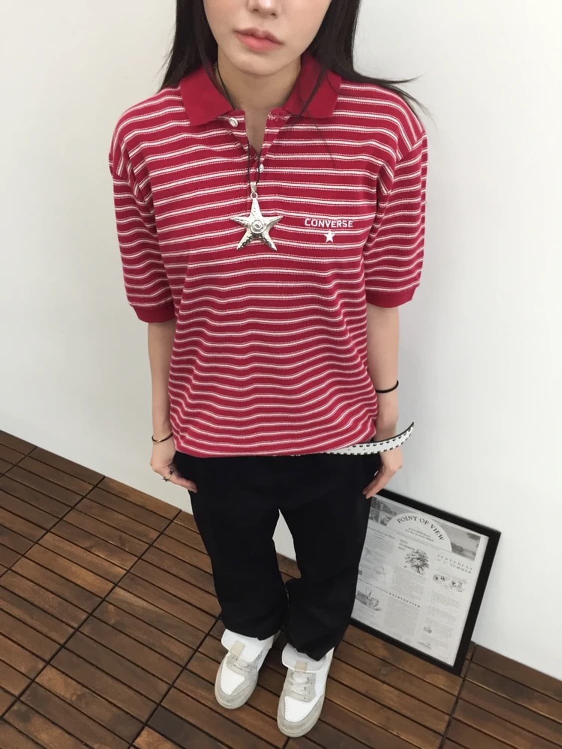 Converse All Star Stripe Polo Shirt 상품이미지2
