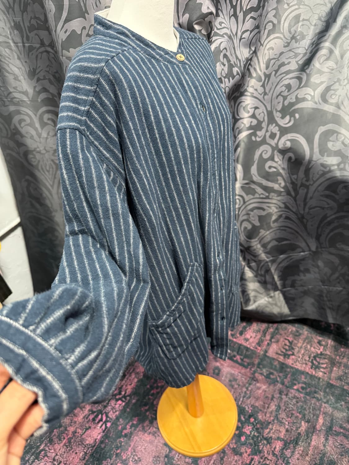 보헤미안 스트라이프 레이스 롱 자켓 상품이미지2