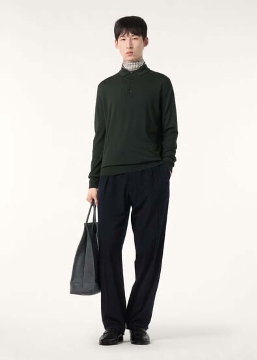 (A+/52) / 로로피아나 폴로 버진 울 블랙 포레스트 니트 상품이미지9