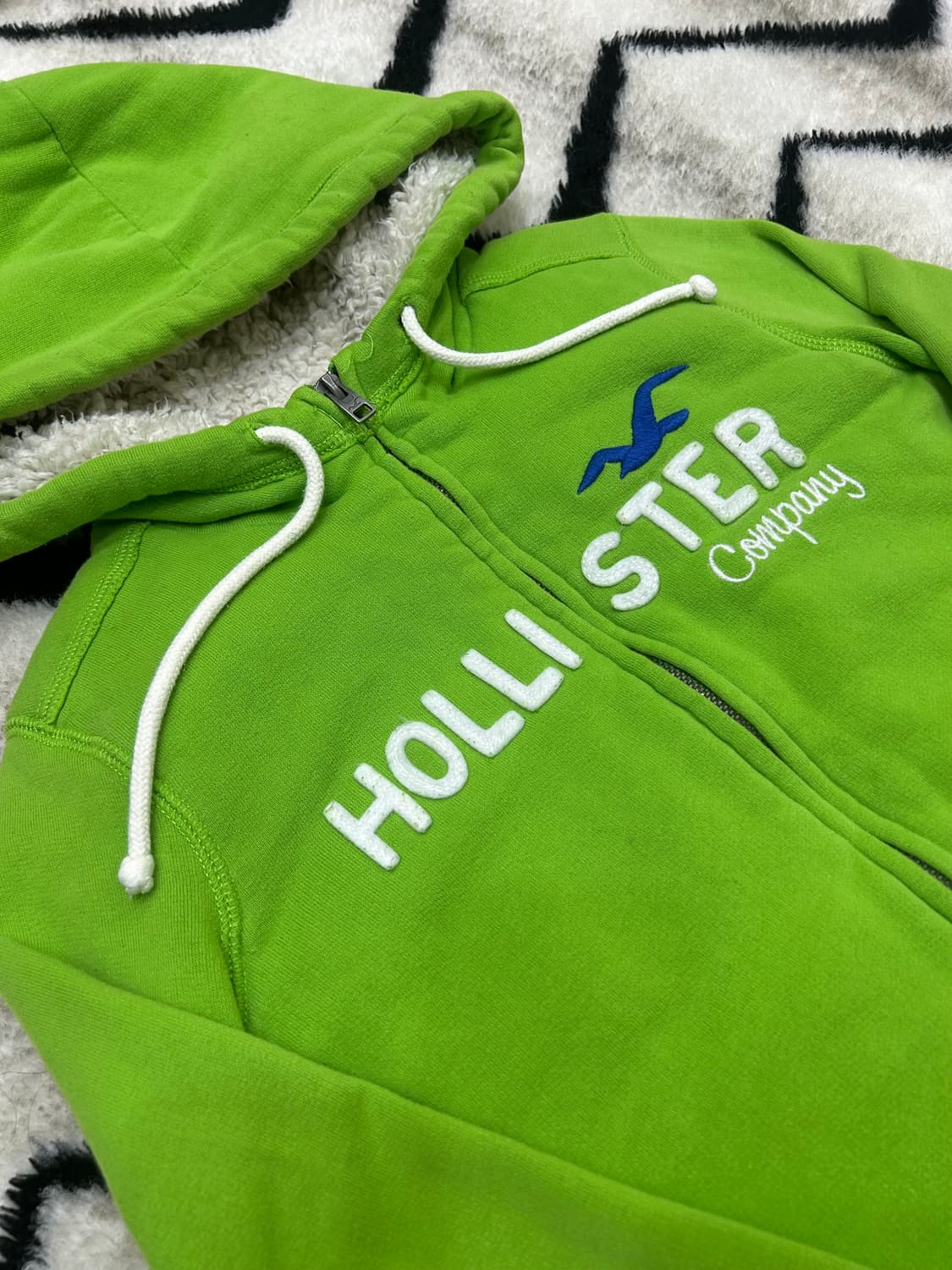 [S]홀리스터 쉐르파 숏 후드집업/그린 상품이미지1