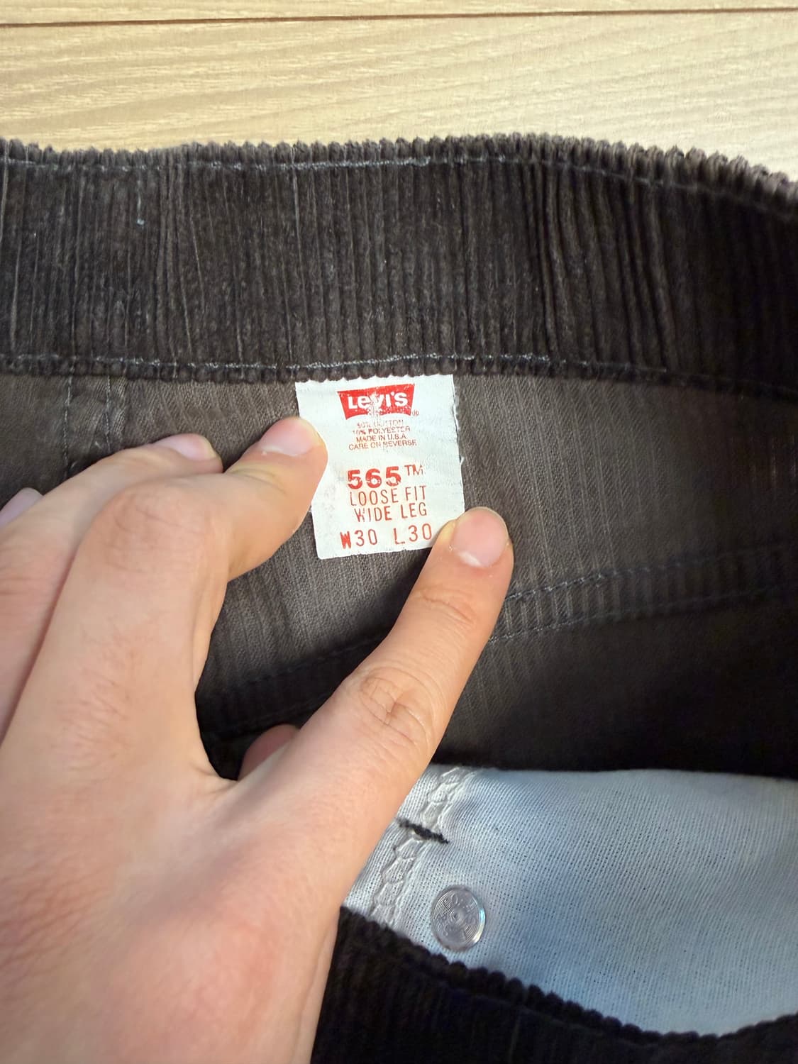 90s 리바이스 565 코듀로이 usa made 상품이미지3