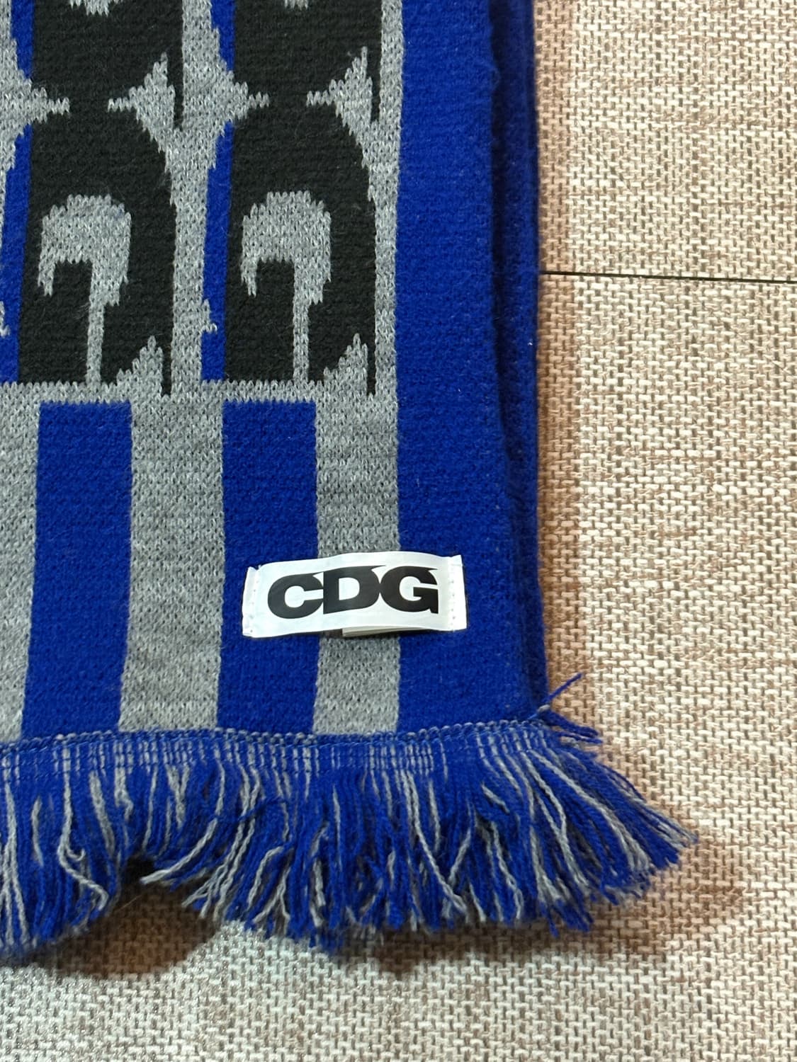 CDG 로고 체크 머플러 블루 상품이미지3