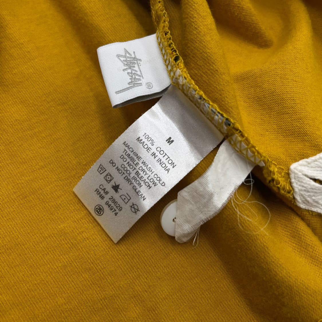 스투시 오리엔탈 프린팅 옐로우 데님 pk티 M 상품이미지6