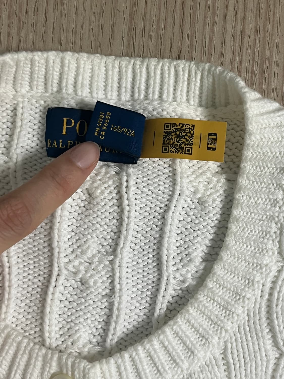 [M] 폴로 랄프로렌 케이블 니트 가디건 (화이트) 상품이미지6