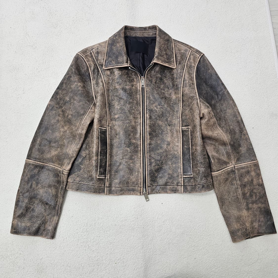 스튜디오테이블 양가죽 워싱 레더자켓 상품이미지1