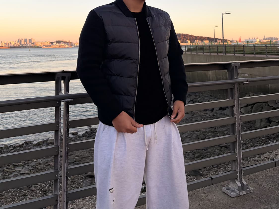 리버클래시 블랙 하프넥 남성 니트패딩(95) 상품이미지1