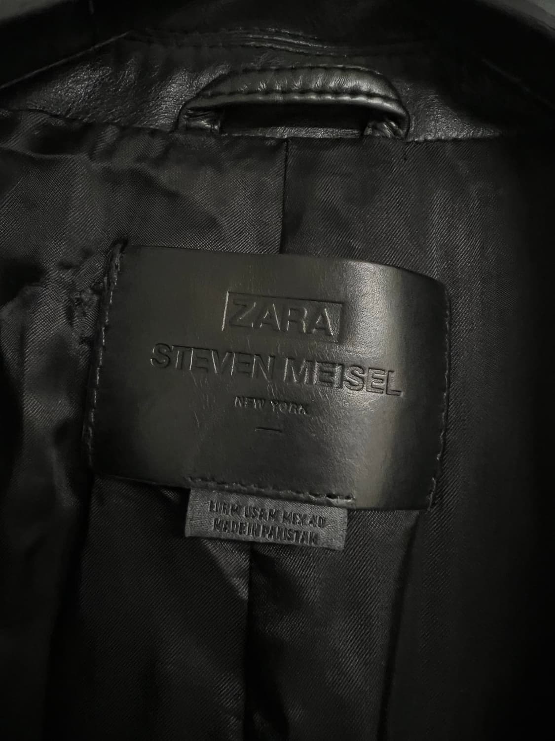 자라 스티븐 마이젤 콜라보 가죽 레더 코트 M 상품이미지3