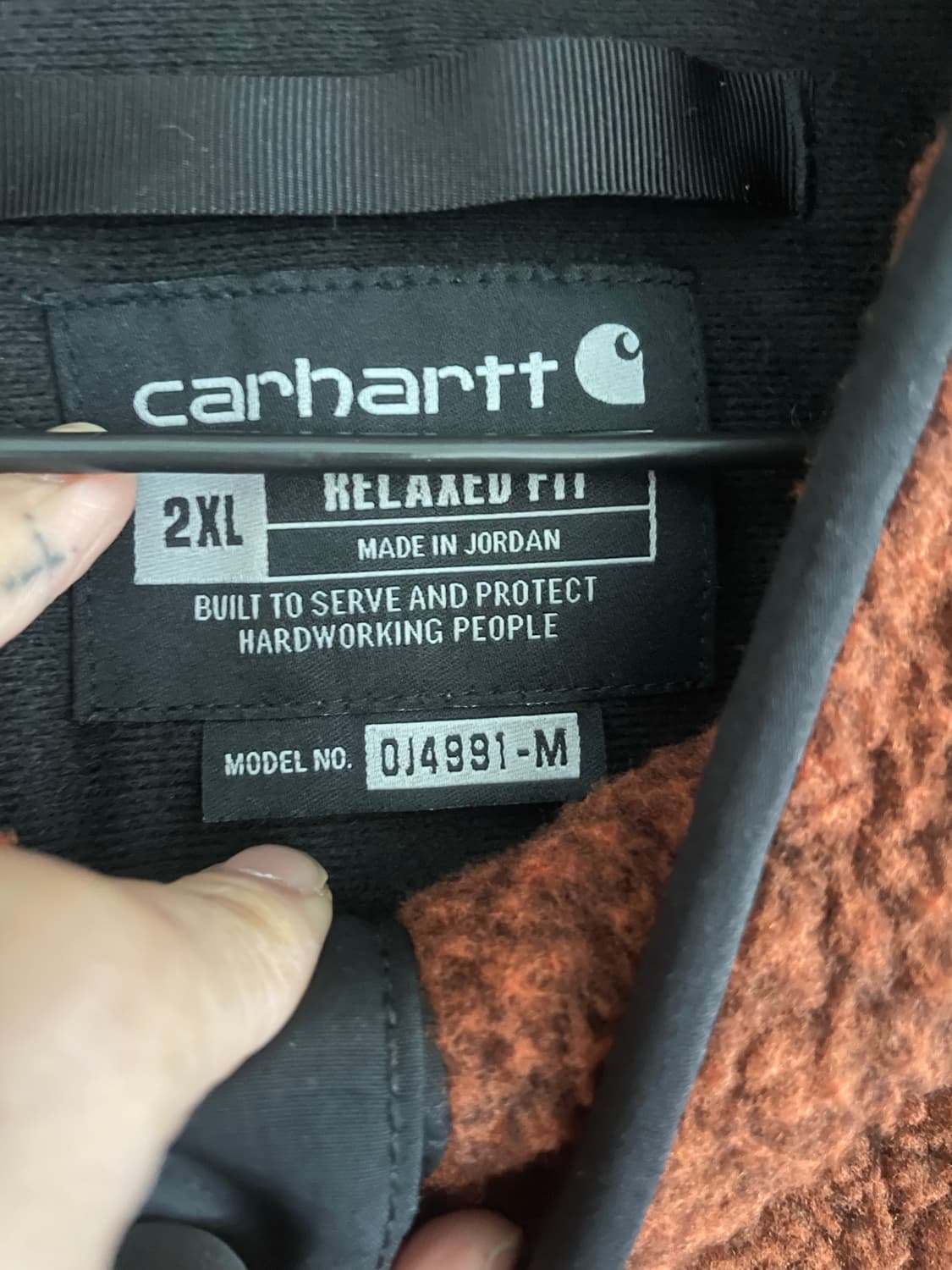 칼하트 플리스 브라운 풀오버 상품이미지2