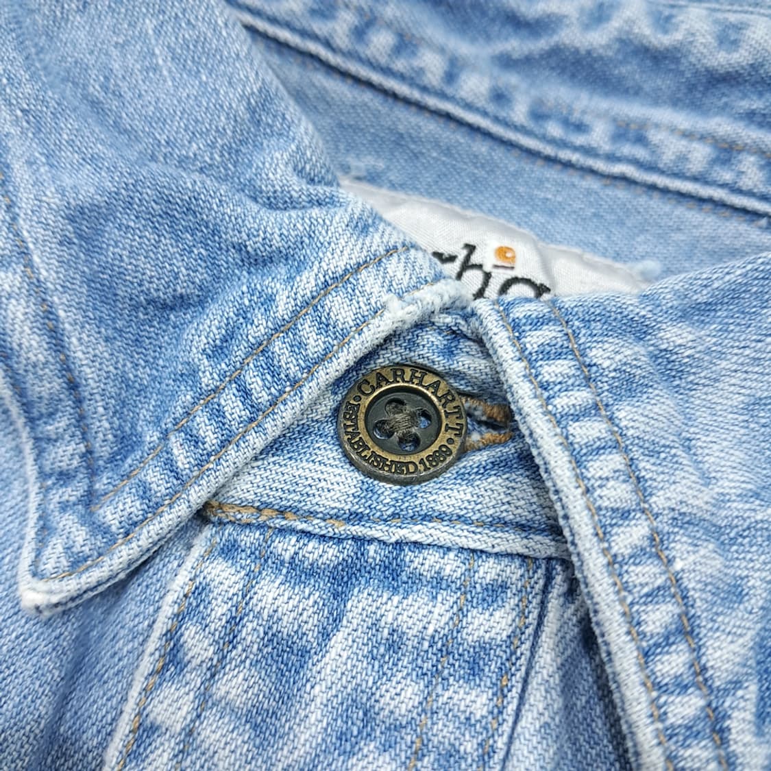 CL587 L 칼하트 00s 코튼 워싱 데님셔츠 셔츠남방 상품이미지4