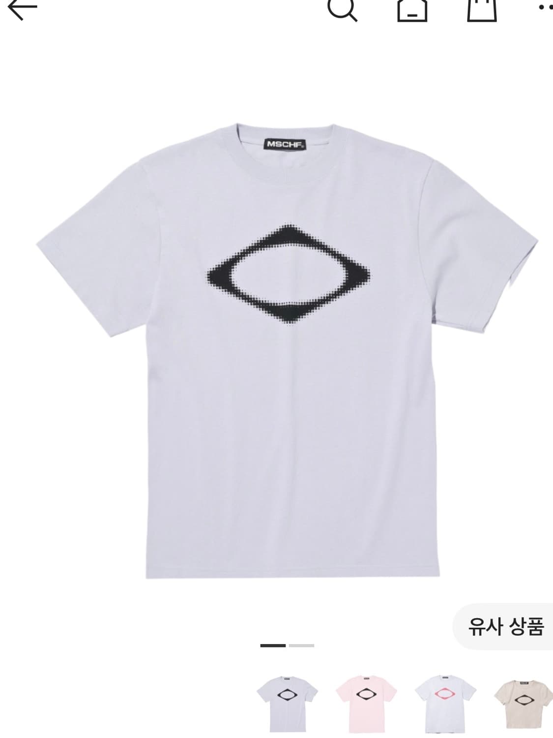 (L) 미스치프 롬버스 블러 티셔츠 라이트 블루 그레이 상품이미지1